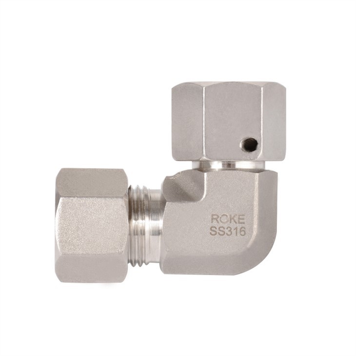 90 Degree Elbows Stainless Steel Swivel Single Ferrule Fittings
