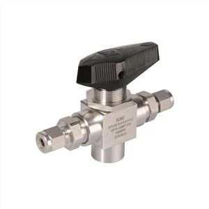 Rör dubbla hylsor Trunnion 3-vägs kulventil